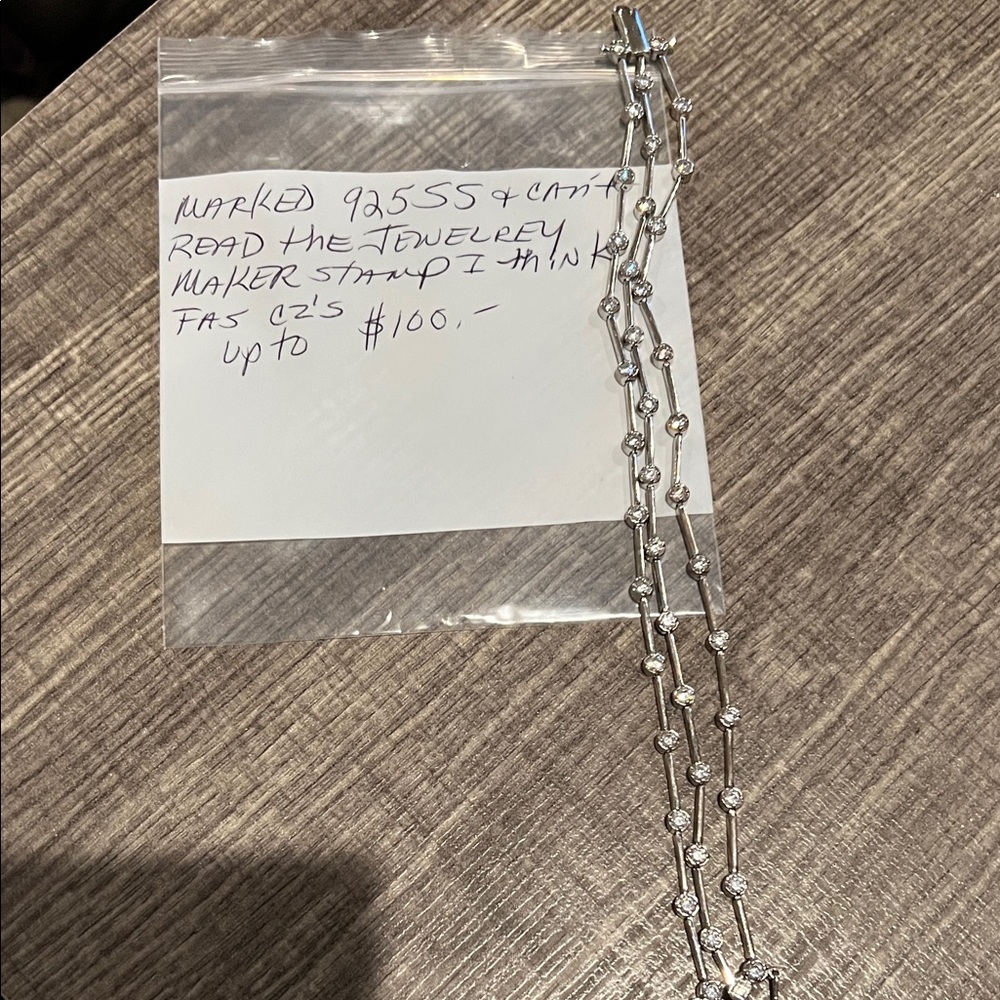 Elegant Silver Necklace with Crystal Accents
